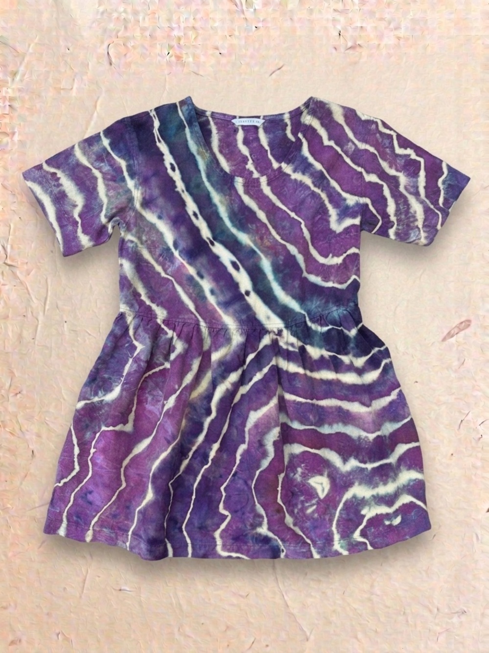 Linenfox Ice Dyed Short Sleeve Anna Smock Dress